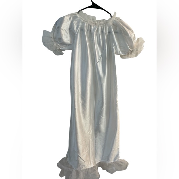 Vintage White Angel Halloween Costume Dress Tulle Trim | Child 90s Disguise Inc - Picture 2 of 7